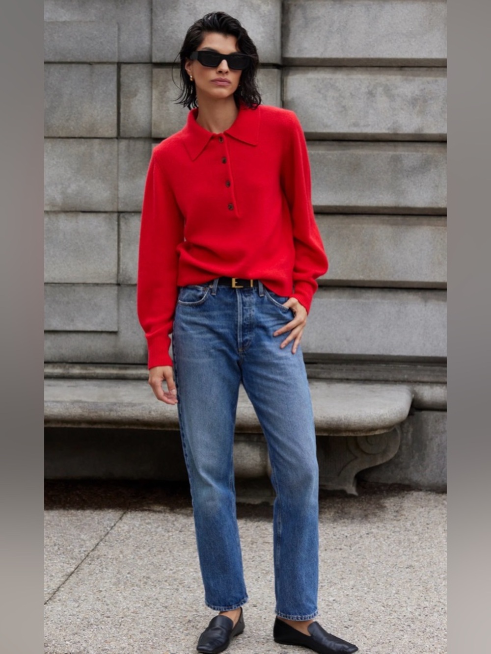 NWT Sold Out NYC The Cashmere Polo - Cherry Red